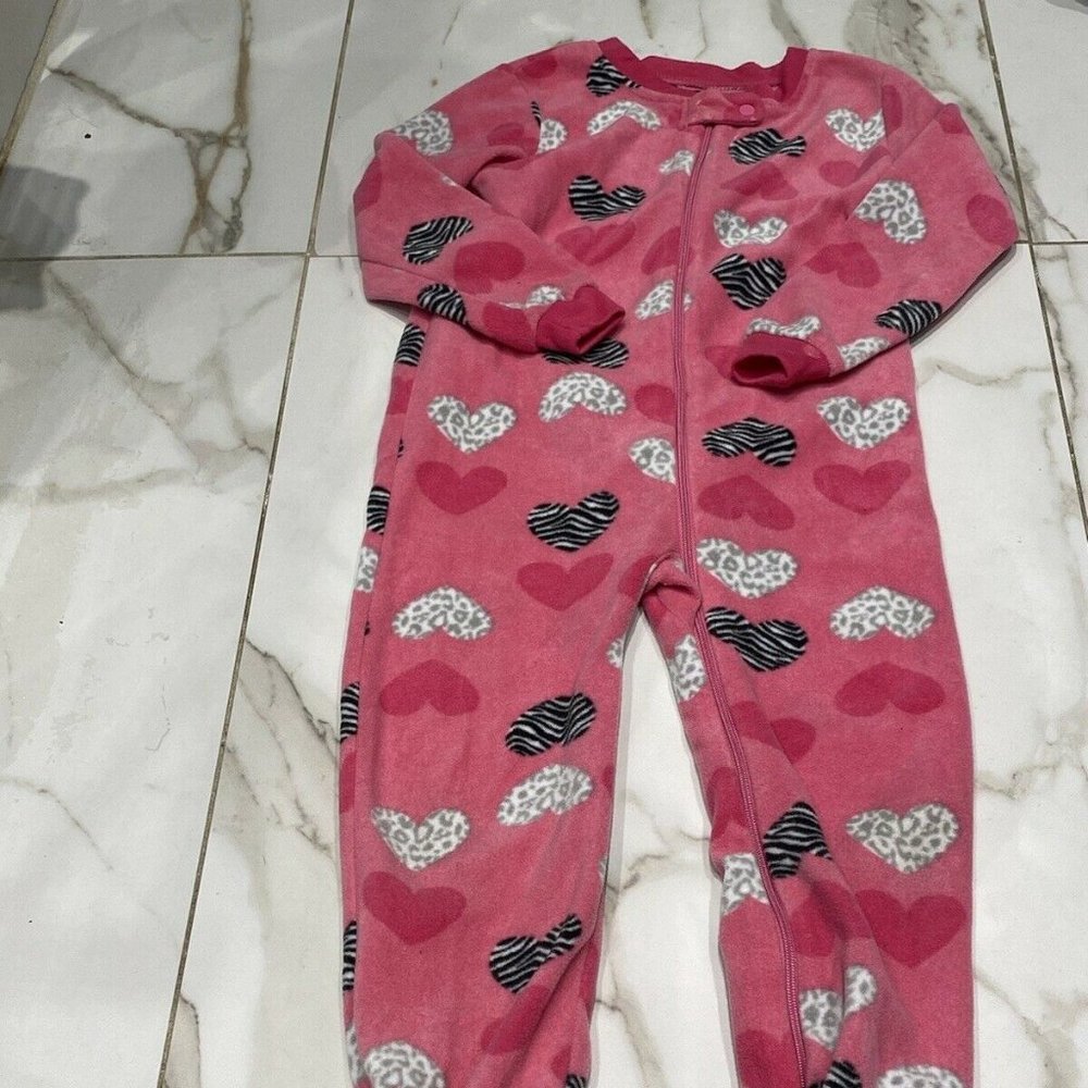 PL Sleep Micro Fleece Pink Zip Up Footed Sleeper 4